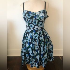 BB Dakota dress. New with tags. Floral design with blue black and green.